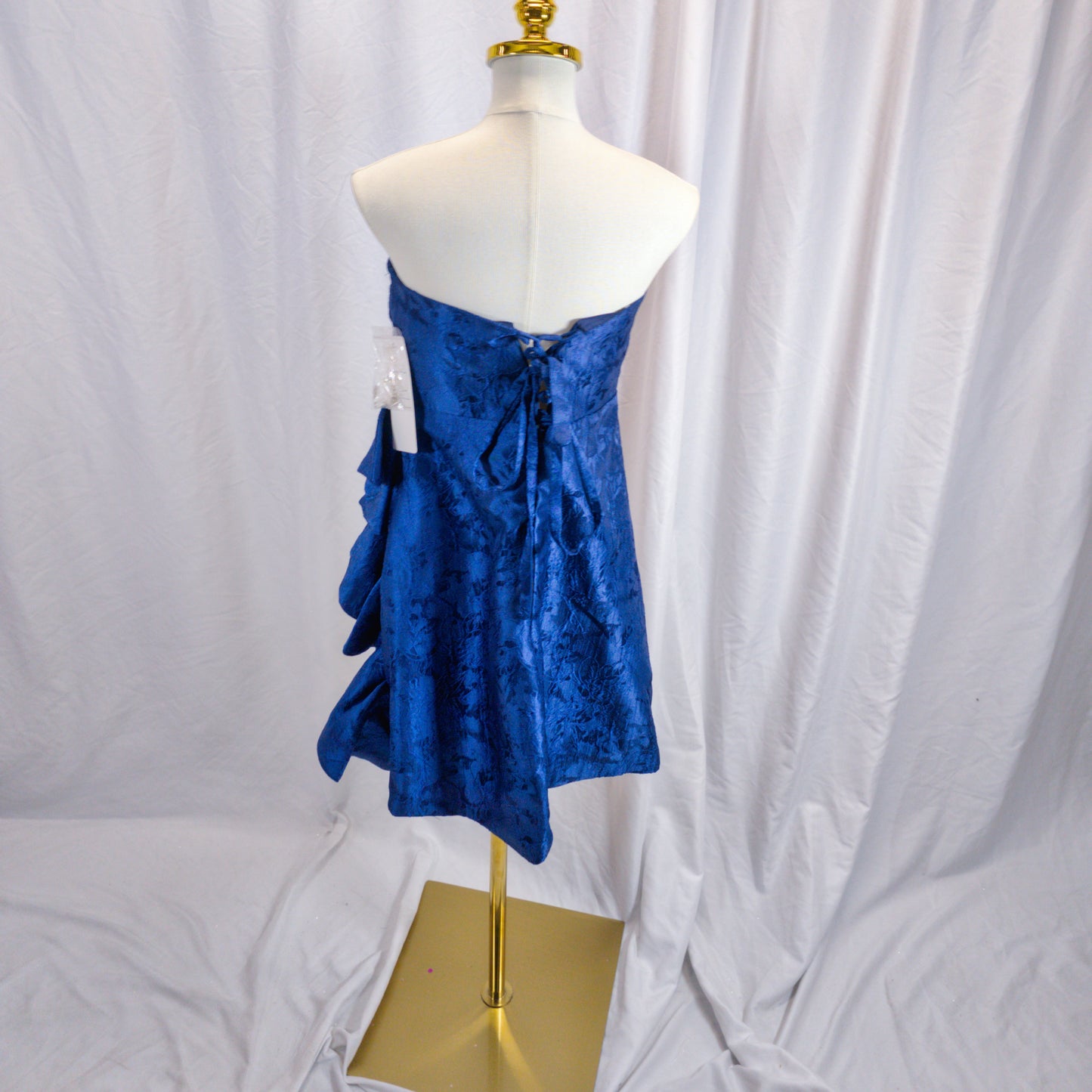 Show-Stopping Midnight Blue Ruffled Party Dress
