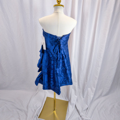 Show-Stopping Midnight Blue Ruffled Party Dress