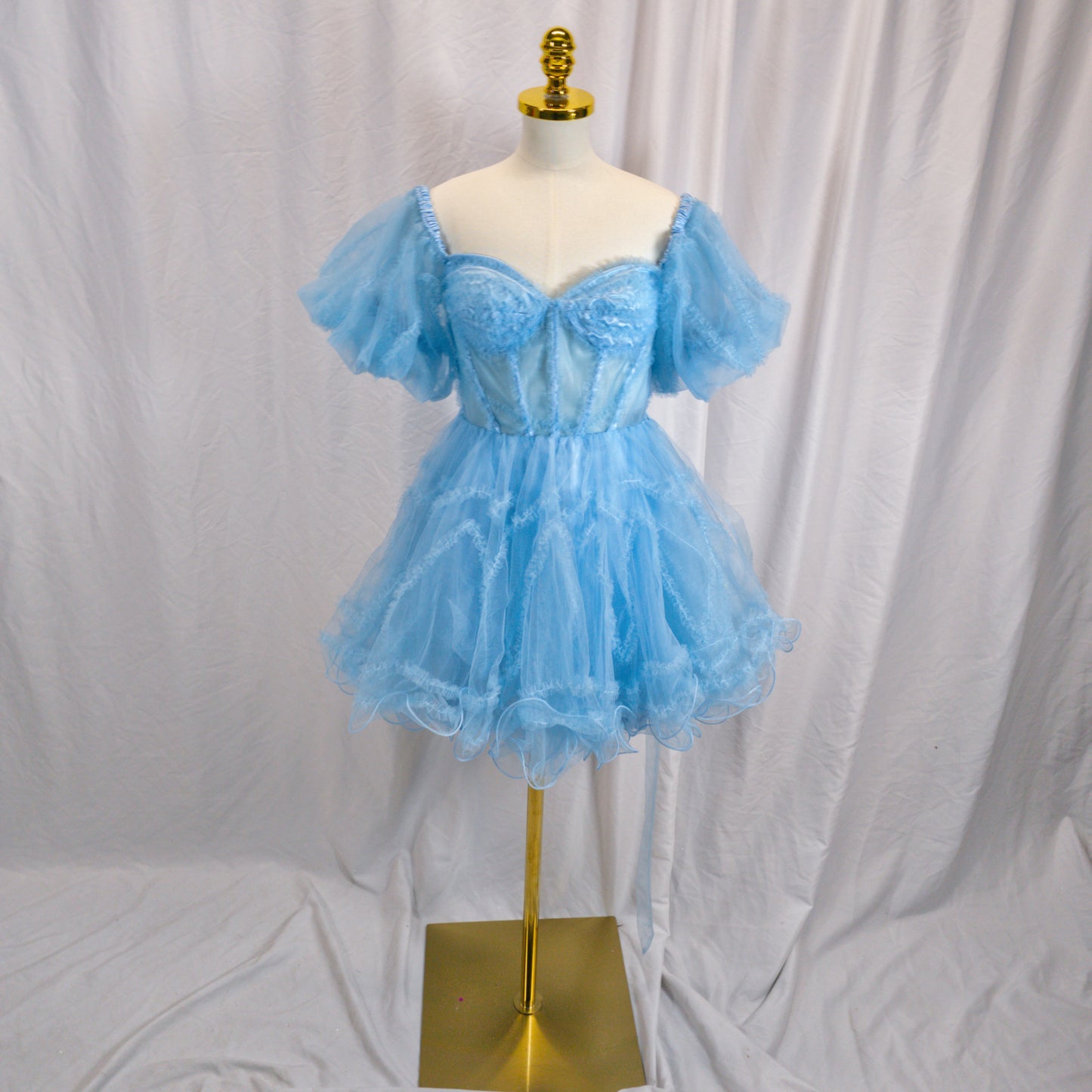Show-Stopping Sky Blue Fantasy Tulle Party Dress