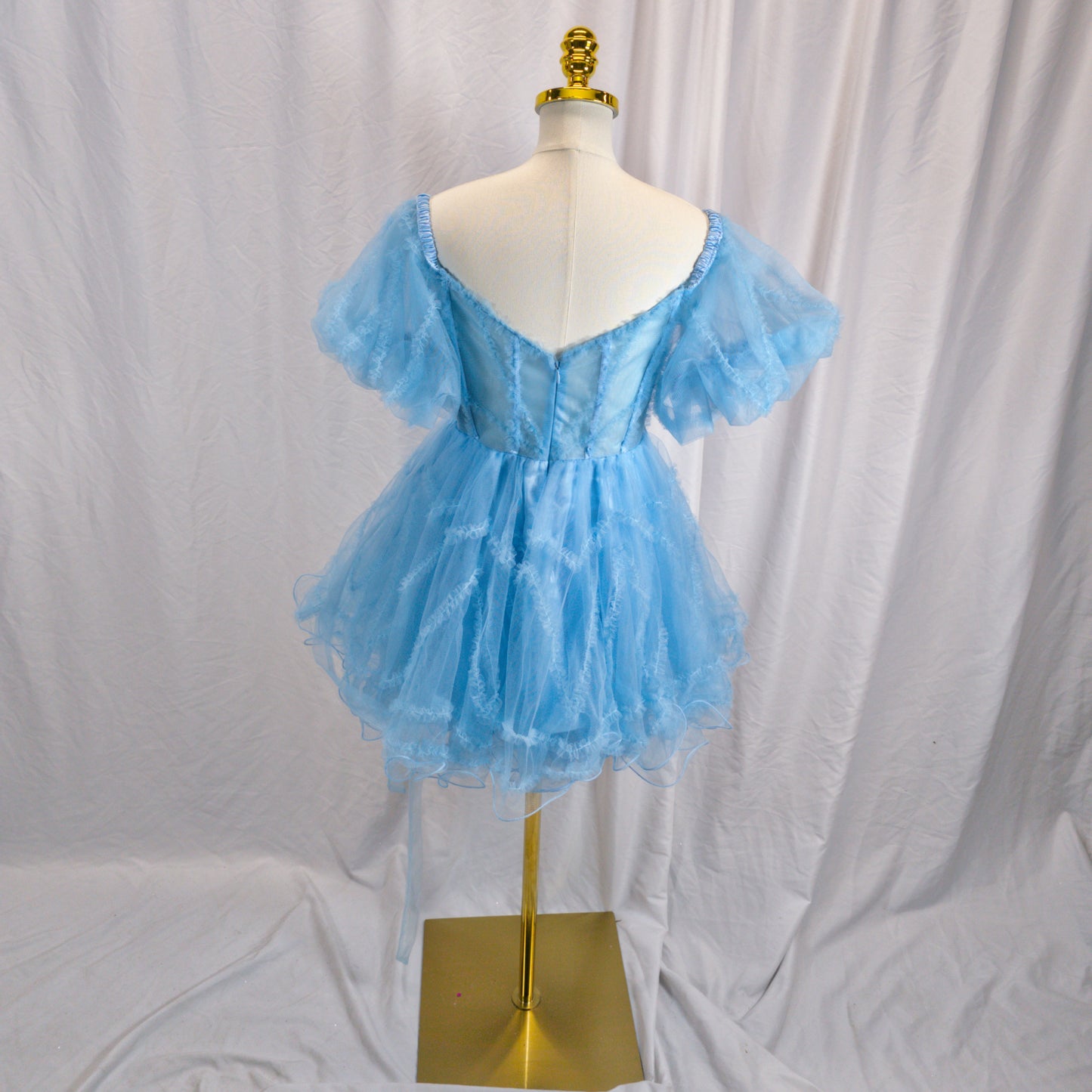 Show-Stopping Sky Blue Fantasy Tulle Party Dress