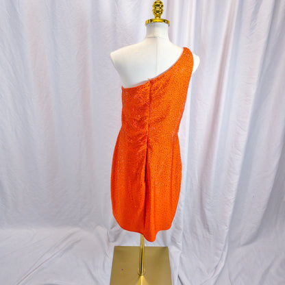 Dazzling Tangerine Asymmetric Mini Dress for Bold Evenings