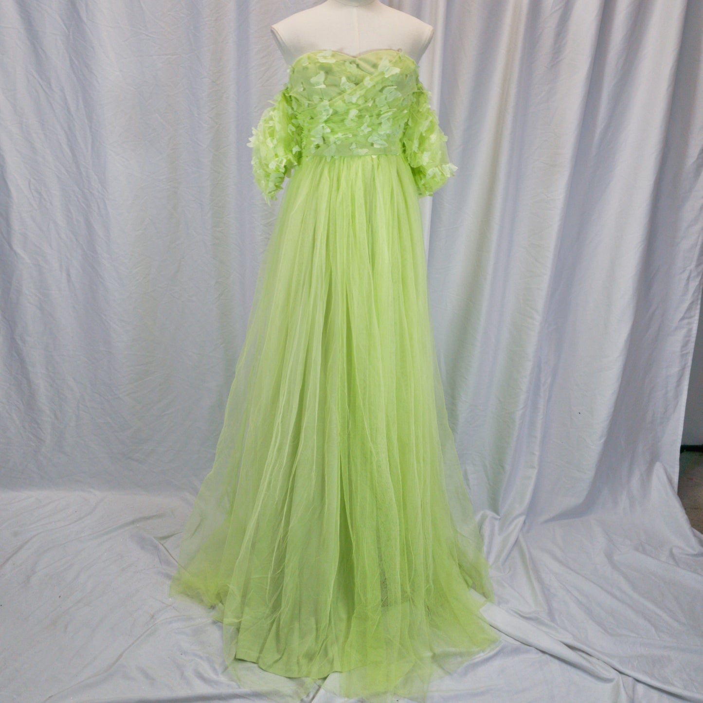 Lime Sorbet Tulle Gown: Bold Spring Evening Glam