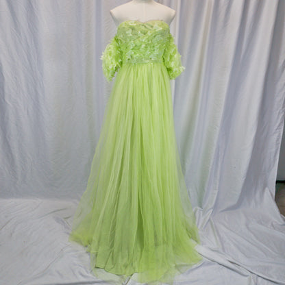 Lime Sorbet Tulle Gown: Bold Spring Evening Glam