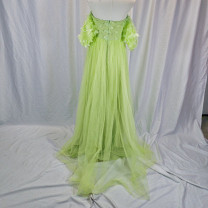 Lime Sorbet Tulle Gown: Bold Spring Evening Glam