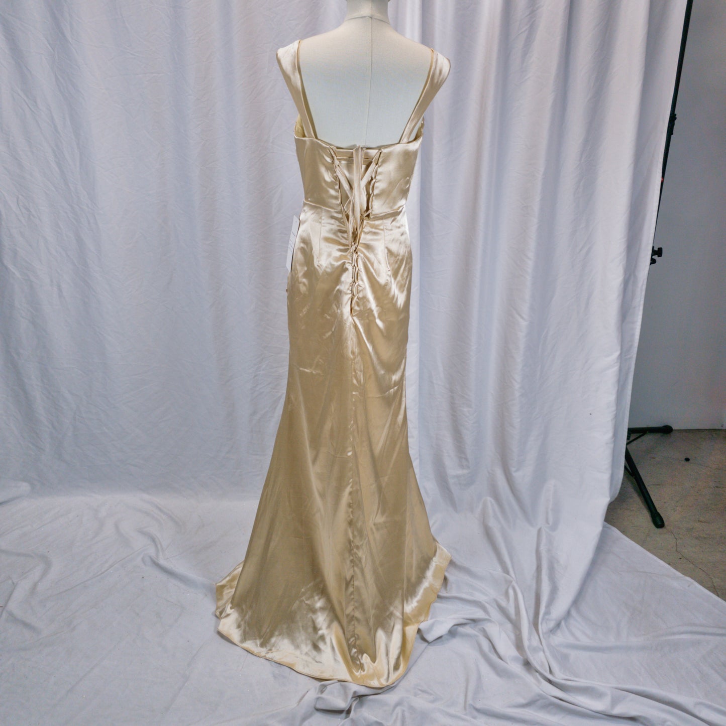 Dazzling Champagne Silk Gown for Red-Carpet Moments