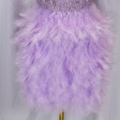 Radiant Lilac Feathered Fantasy Dress for Dazzling Entrances
