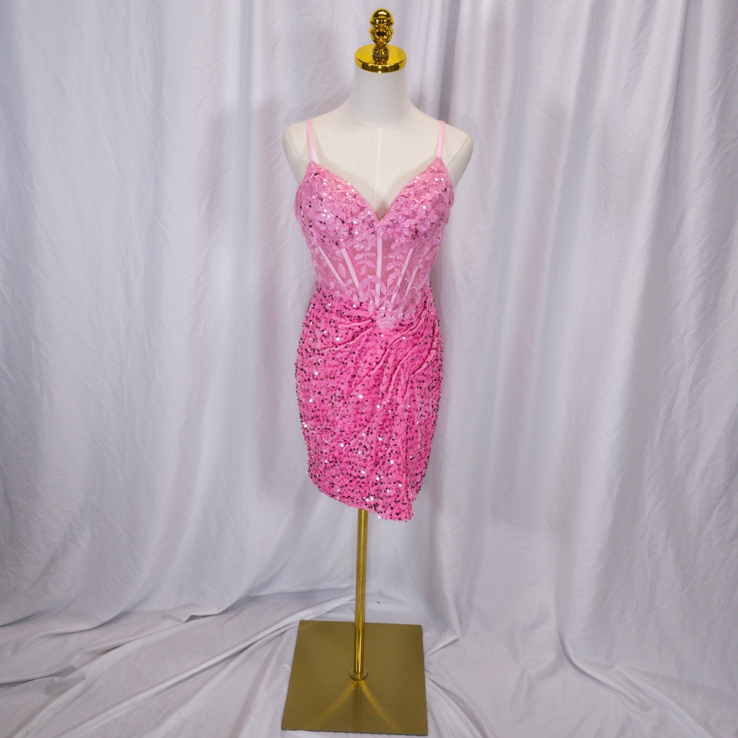 Dazzling Pink Sequin Cascades Mini Dress for Unforgettable Nights