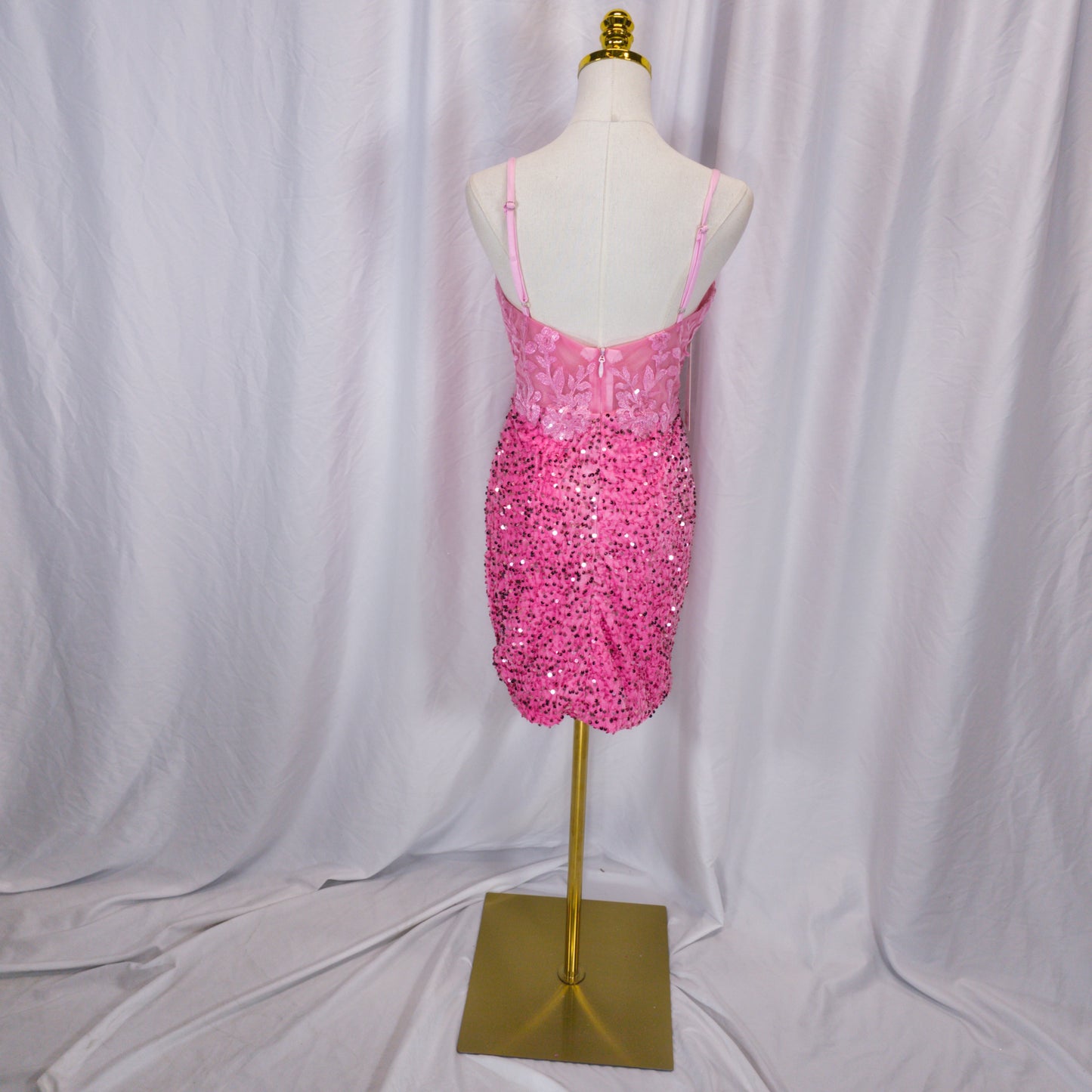 Dazzling Pink Sequin Cascades Mini Dress for Unforgettable Nights