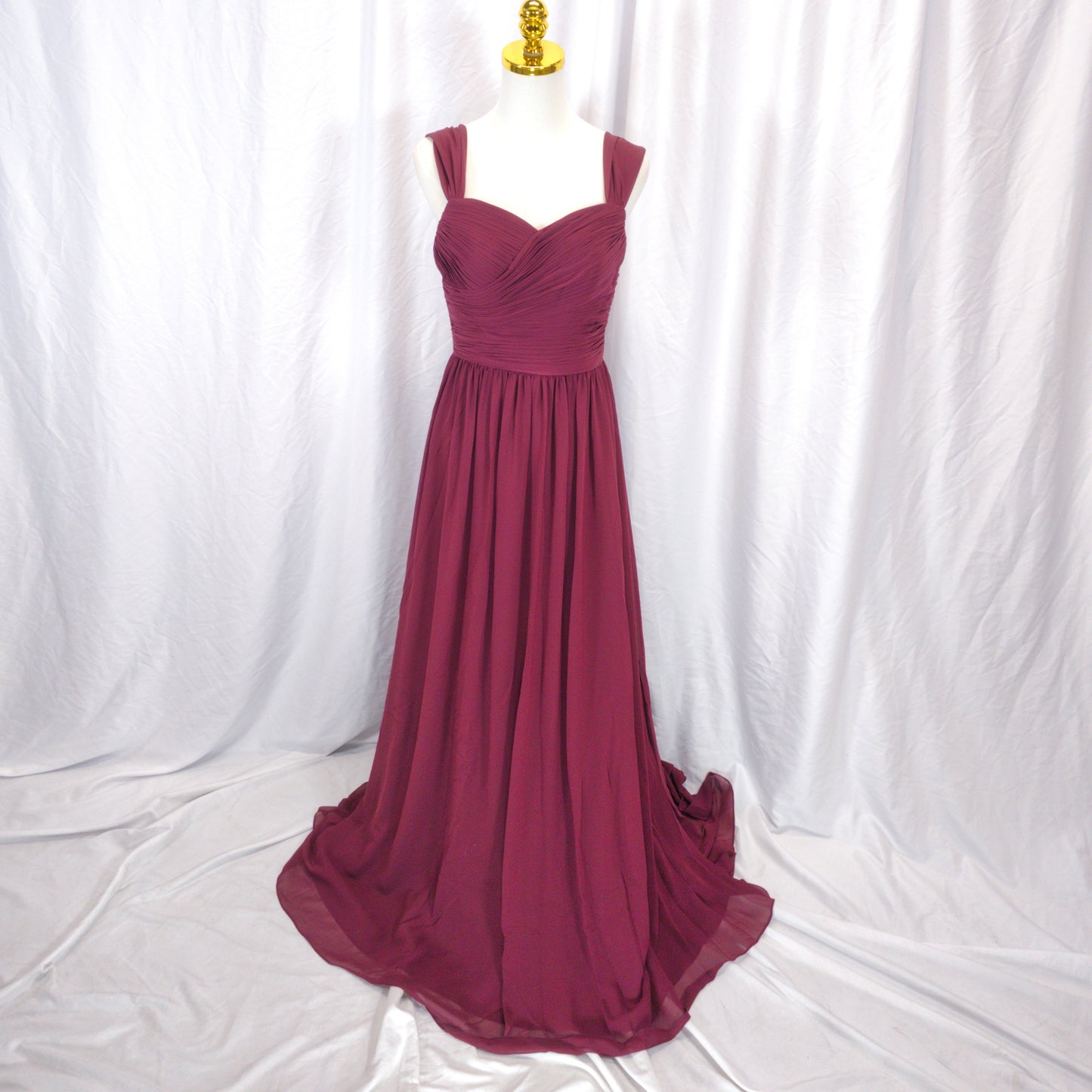 Berry Chiffon Gown - Transformative Evening Drama
