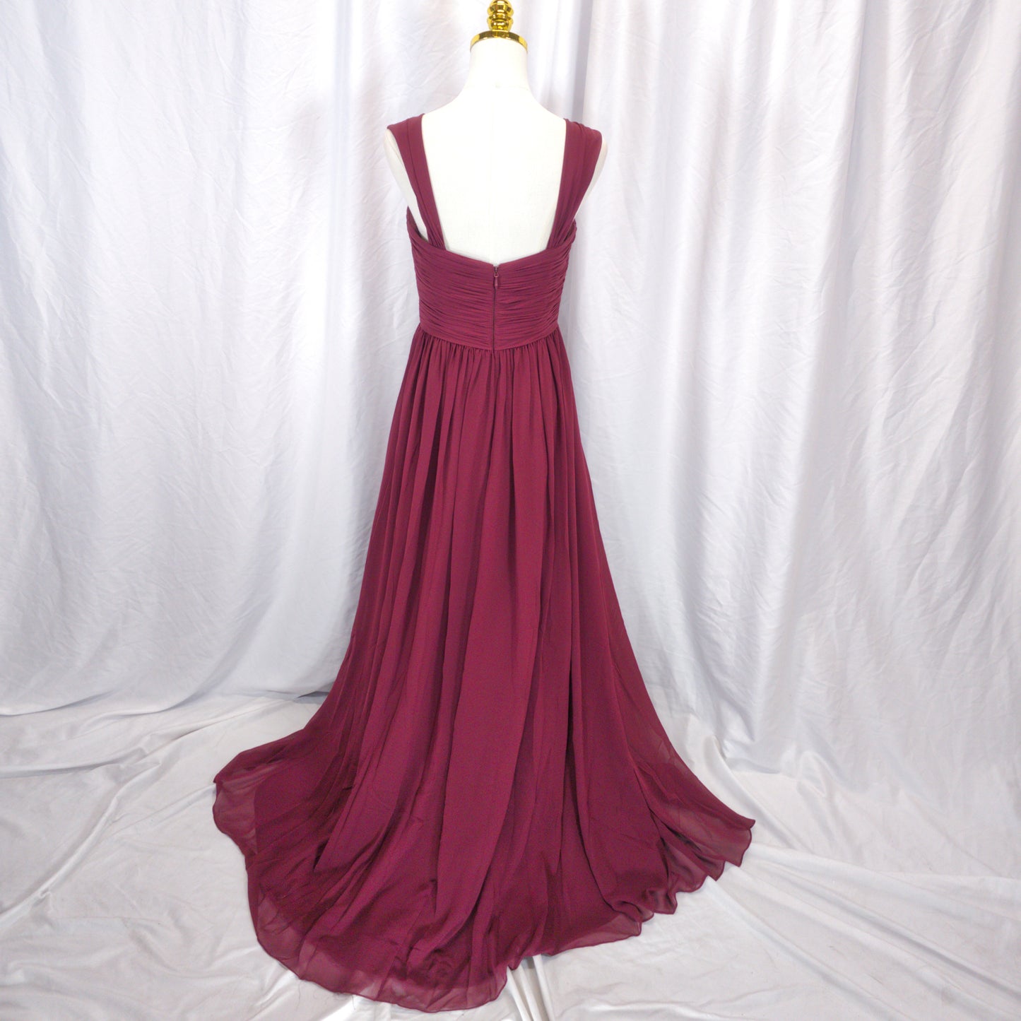 Berry Chiffon Gown - Transformative Evening Drama