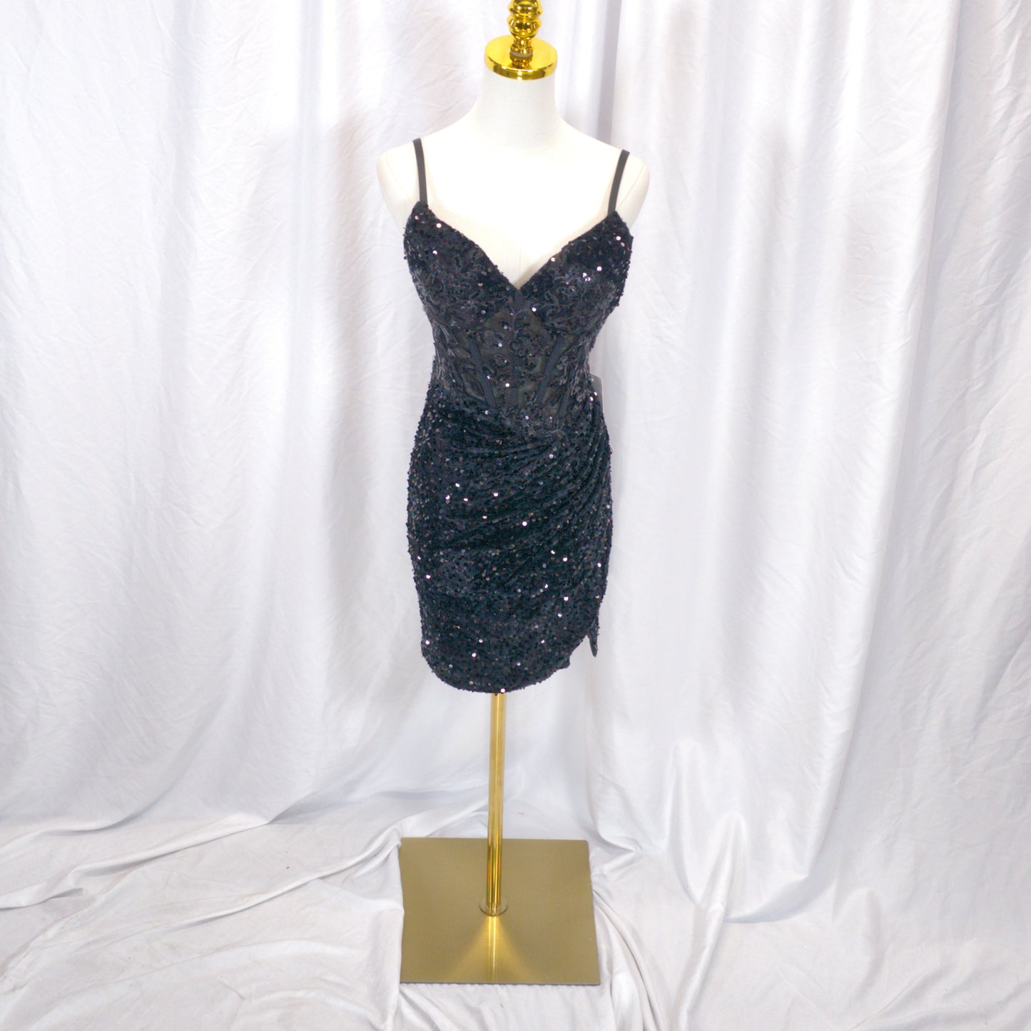 Dazzling Sequin Black Mini Dress – Nightlife Showstopper