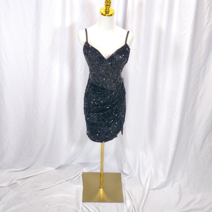 Dazzling Sequin Black Mini Dress – Nightlife Showstopper