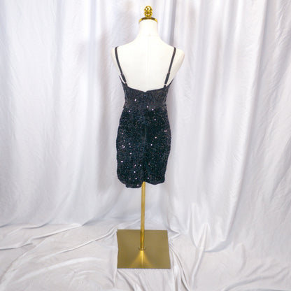 Dazzling Sequin Black Mini Dress – Nightlife Showstopper