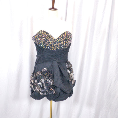 Dazzling Black Embellished Mini Dress for Sizzling Nights