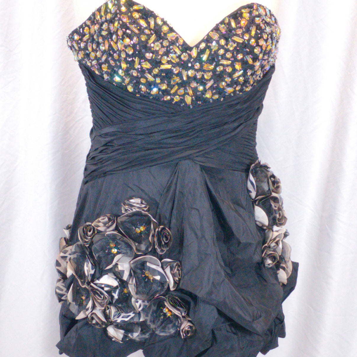 Dazzling Black Embellished Mini Dress for Sizzling Nights