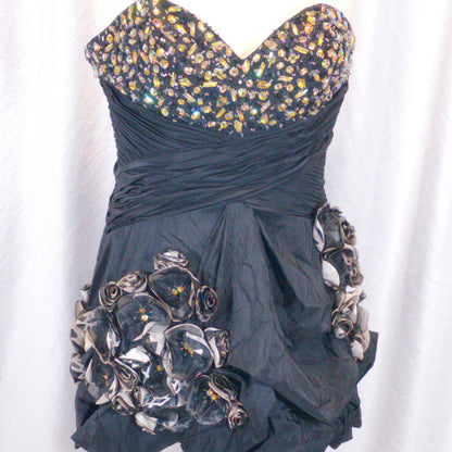 Dazzling Black Embellished Mini Dress for Sizzling Nights