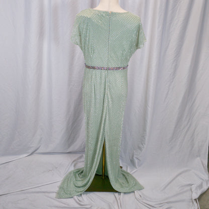 Mesmerizing Mint Sequin Gown - A Dazzling Evening Showstopper
