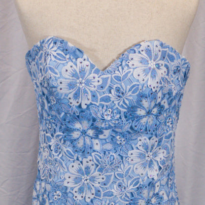 Sky-Blue Tulle & Lace Mermaid Gown for Show-Stopping Moments