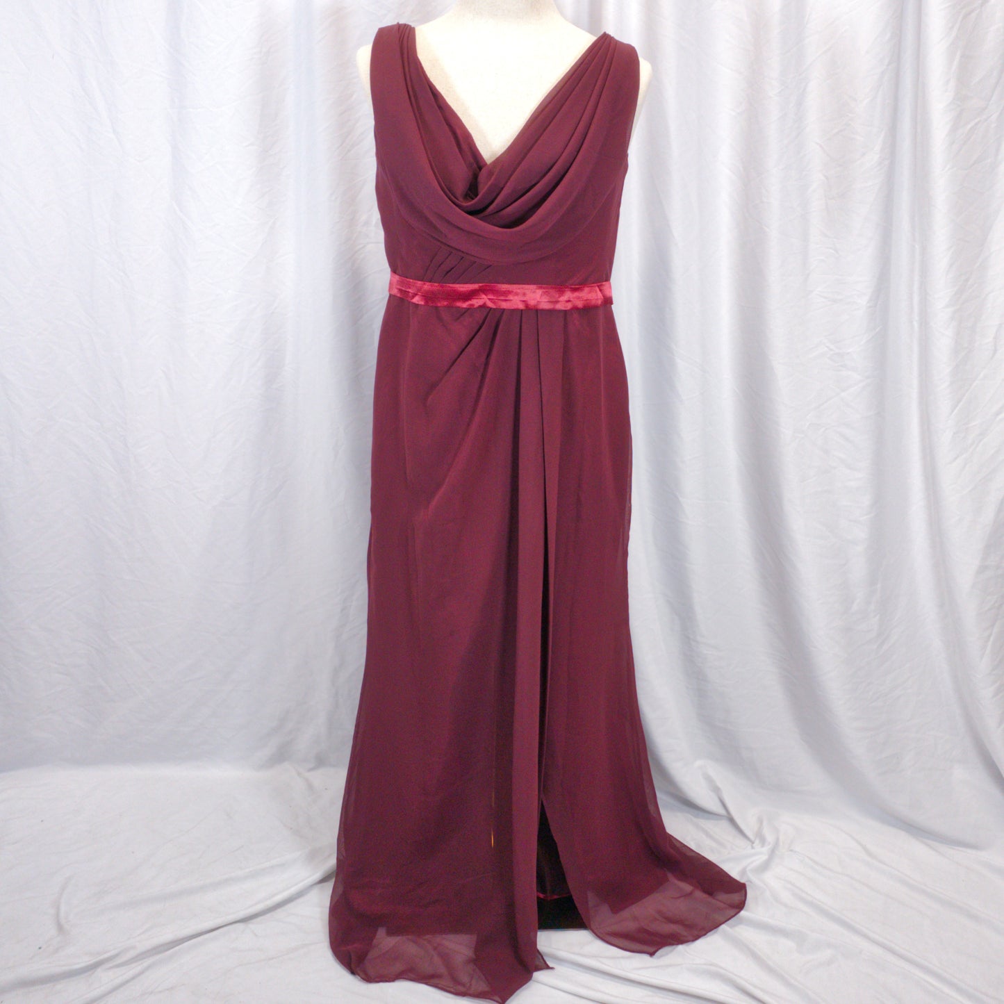 Show-Stopping Maroon Maxi with Dramatic Lattice Back
