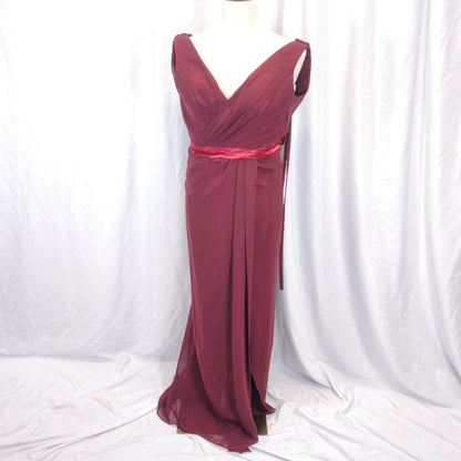 Show-Stopping Maroon Maxi with Dramatic Lattice Back