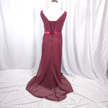 Show-Stopping Maroon Maxi with Dramatic Lattice Back