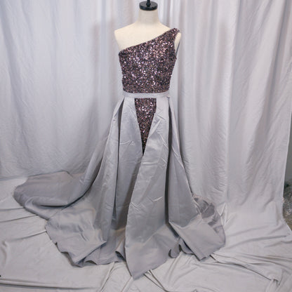 Dazzling One-Shoulder Sequined Gown for Show-Stopper Moments