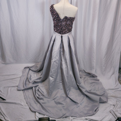 Dazzling One-Shoulder Sequined Gown for Show-Stopper Moments