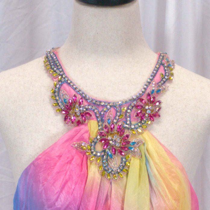 Vibrant Multi-Color Chiffon Dress: A Kaleidoscope of Bold Style