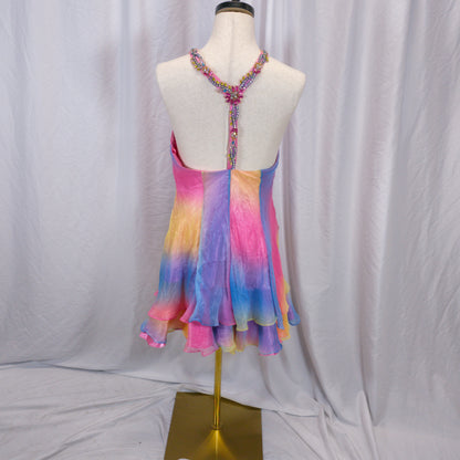 Vibrant Multi-Color Chiffon Dress: A Kaleidoscope of Bold Style