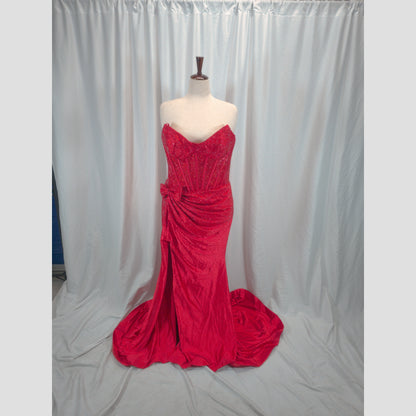 Dazzling Crimson Corset Gown: Unleash Your Fierce Glamour