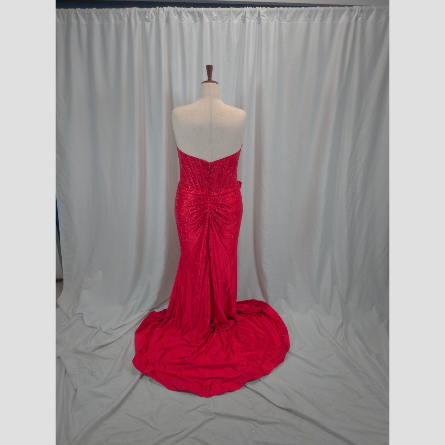 Dazzling Crimson Corset Gown: Unleash Your Fierce Glamour