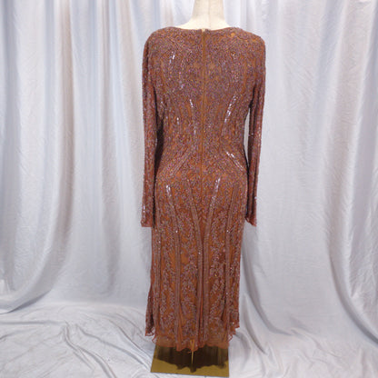 Show-Stopping Copper Embroidered Gala Dress