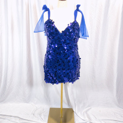 Fierce Dazzling Sapphire Sequin Party Dress for Unforgettable Nights