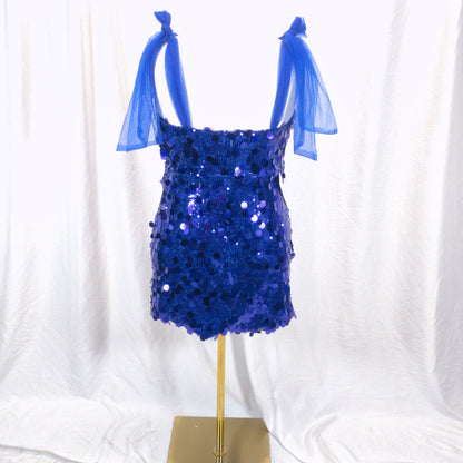 Fierce Dazzling Sapphire Sequin Party Dress for Unforgettable Nights