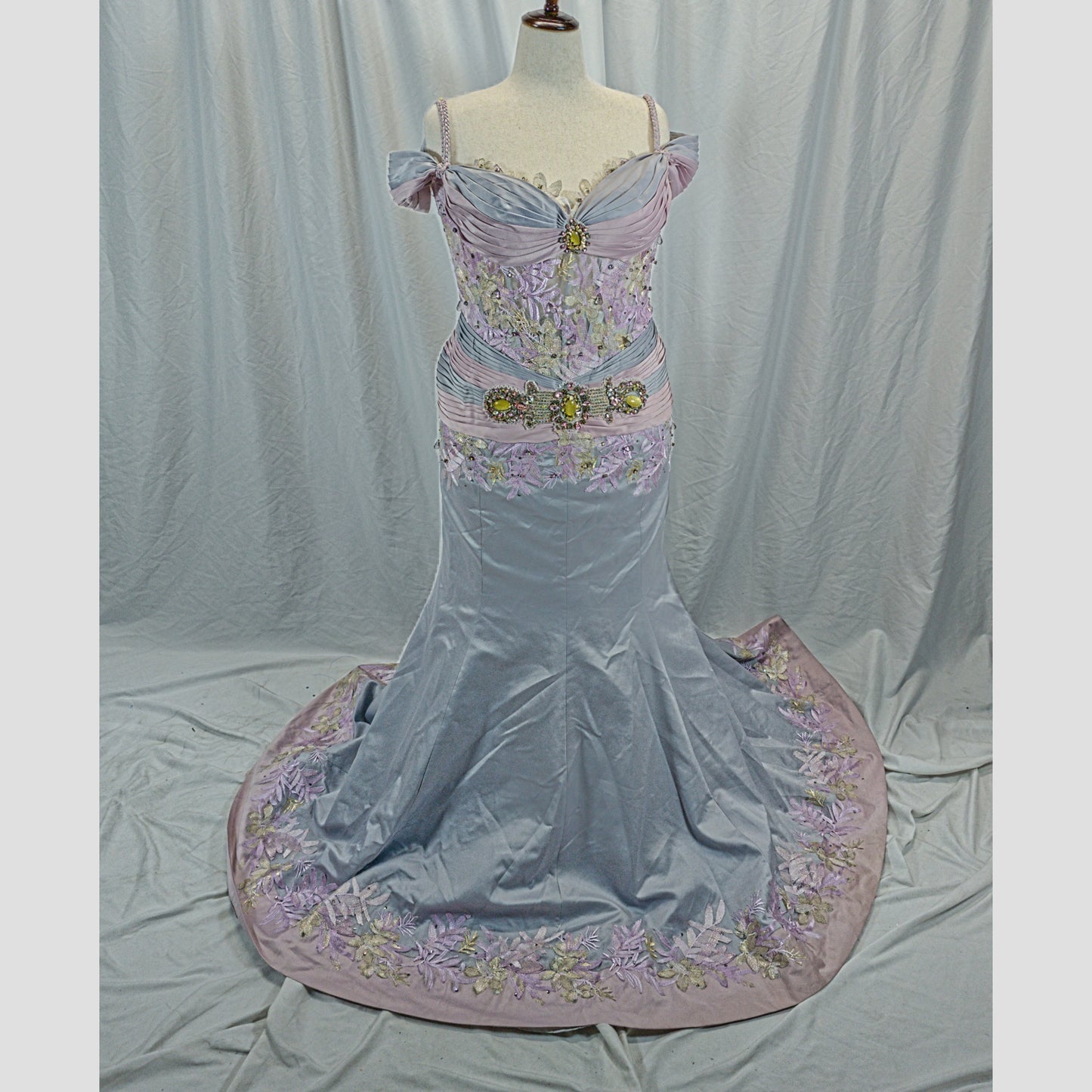 Bold Pastel Dream Off-Shoulder Gown for Unforgettable Evenings