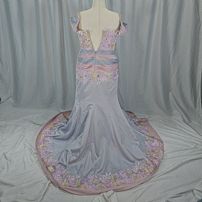 Bold Pastel Dream Off-Shoulder Gown for Unforgettable Evenings