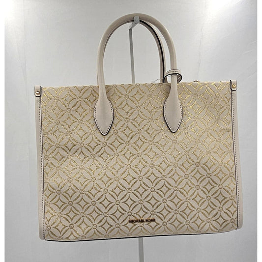 Gold Patterned Tote Handbag