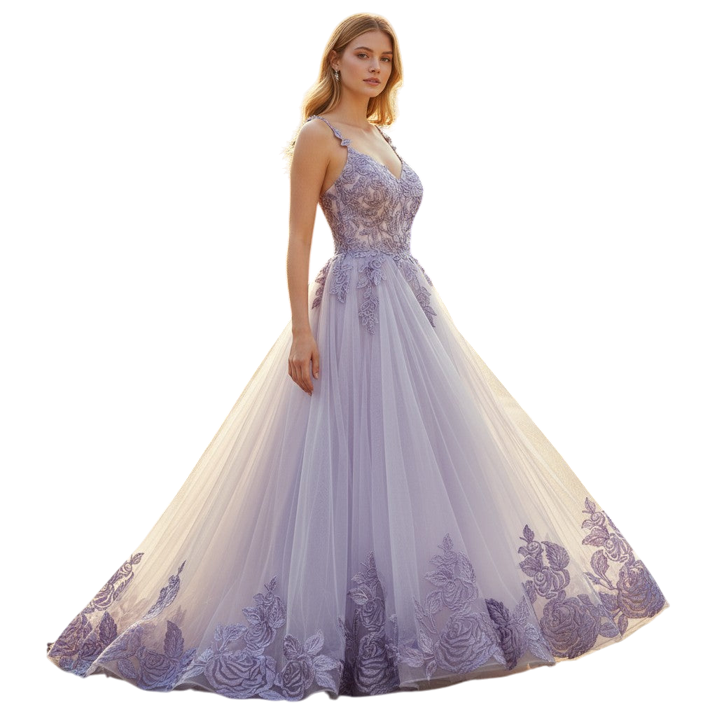 Lavender Dreamscape Ball Gown: Dance Like No One's Watching!