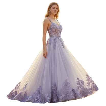 Lavender Dreamscape Ball Gown: Dance Like No One's Watching!