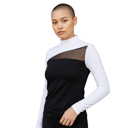 Chic Long Sleeve Top with Sheer Detail