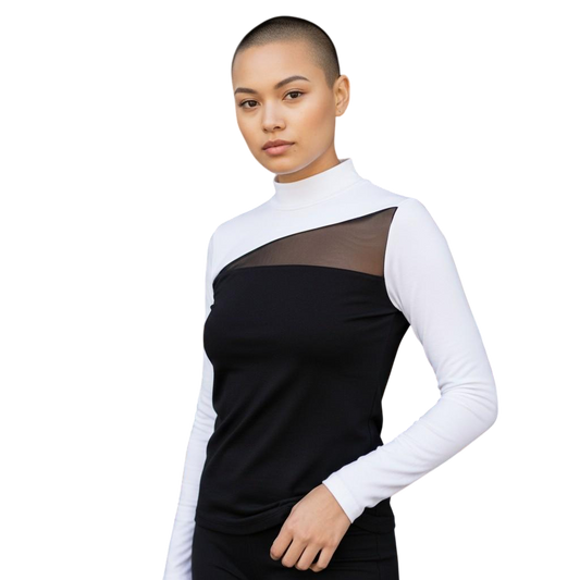 Chic Long Sleeve Top with Sheer Detail