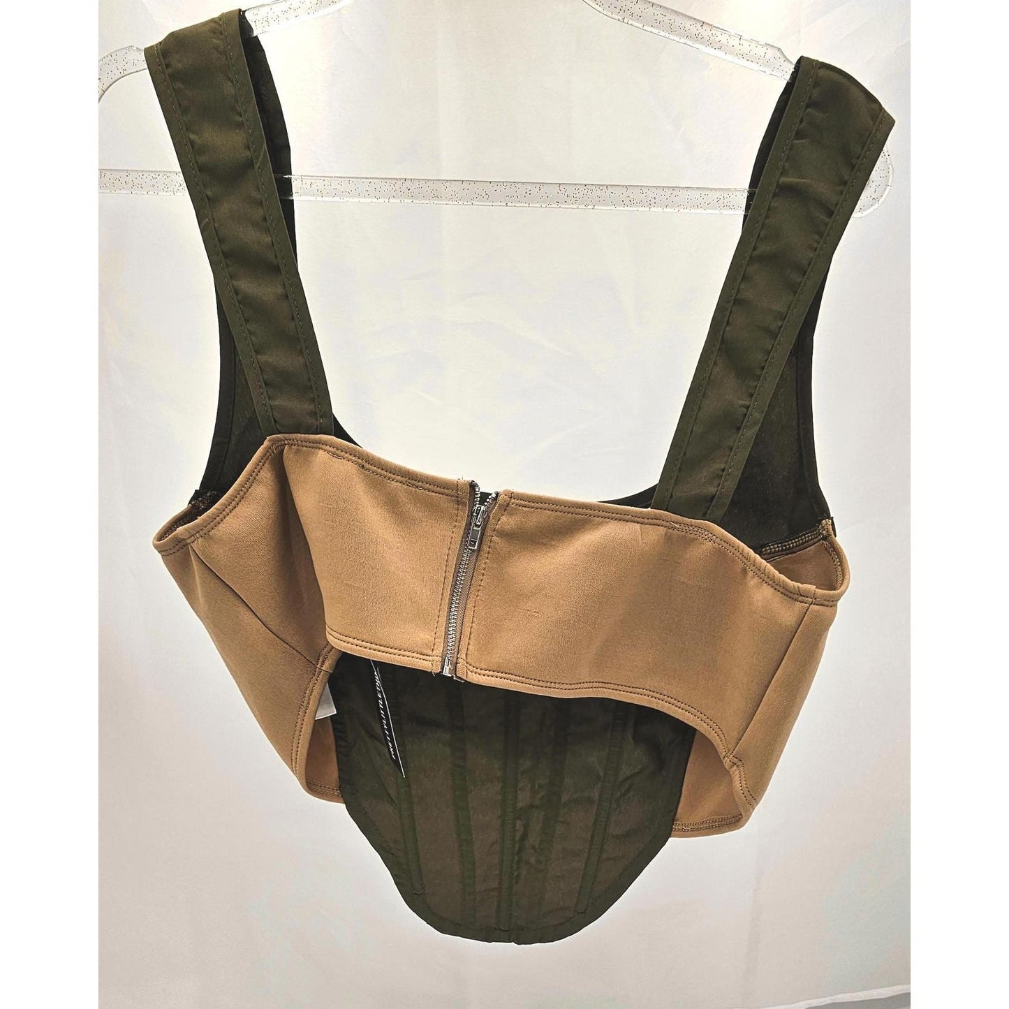 Tan & Camel Corset Crop Top