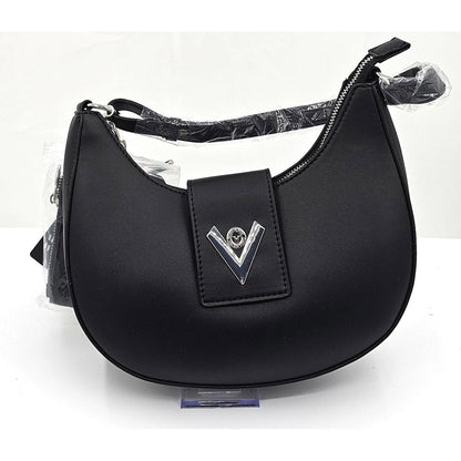 Sleek Crescent Shoulder Bag with Chic V Accent