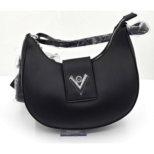 Sleek Crescent Shoulder Bag with Chic V Accent