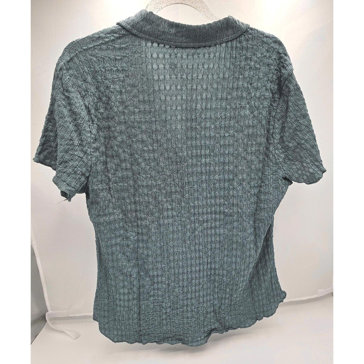 Women's Textured Button-Up Top - Charm