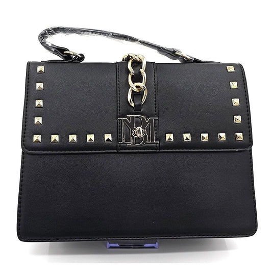 Vegan Leather Satchel with Studded Charm
