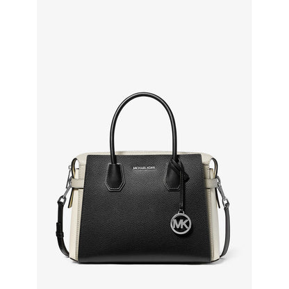 Mercer Medium Color-Block Leather Belted Satchel