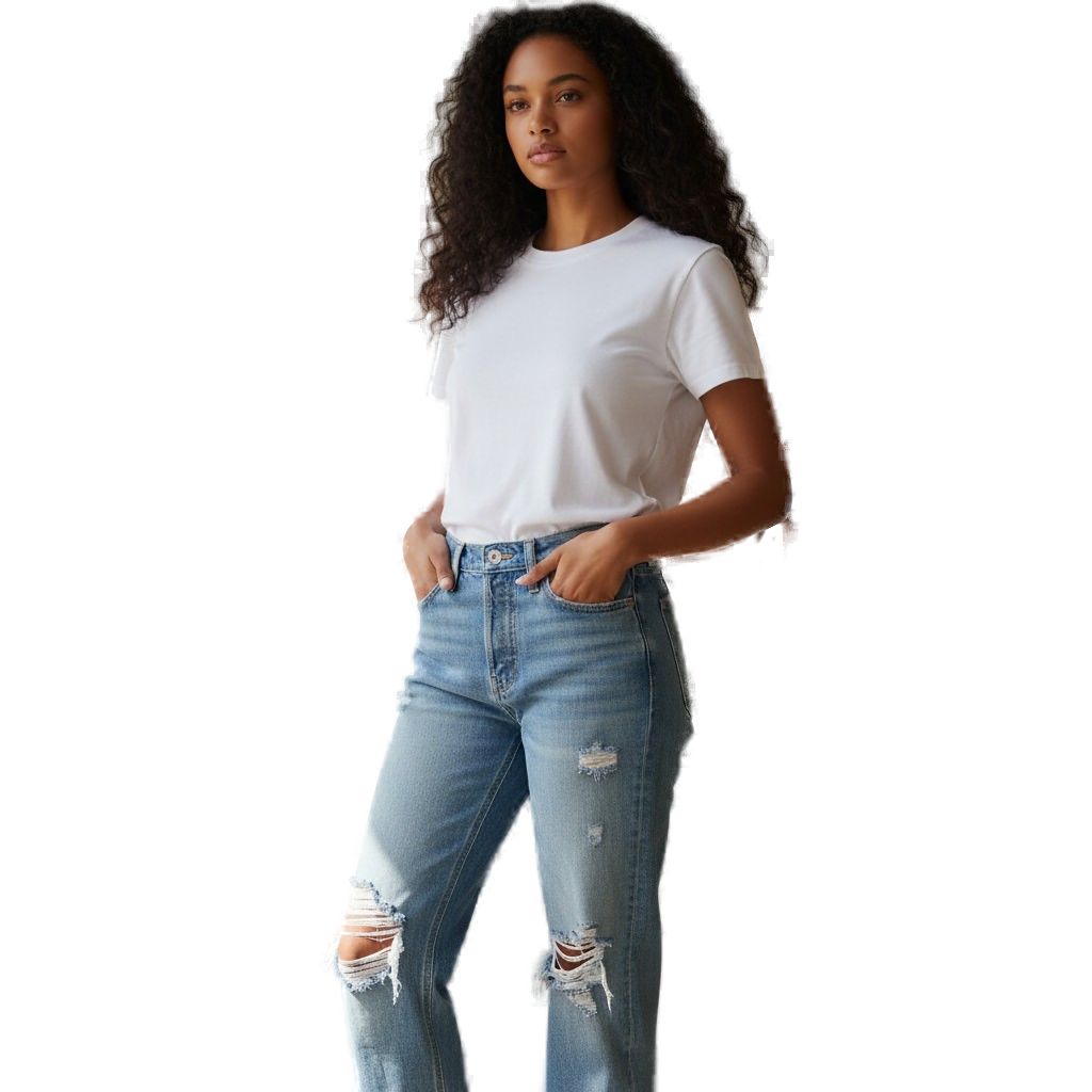 Vintage Vibes Distressed Relaxed Fit Women's Jeans