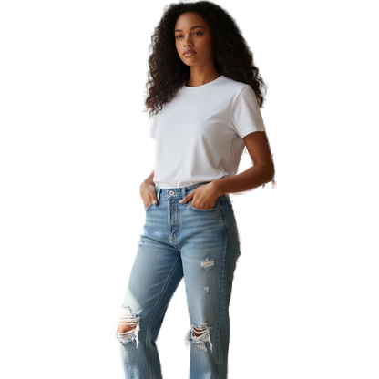 Vintage Vibes Distressed Relaxed Fit Women's Jeans