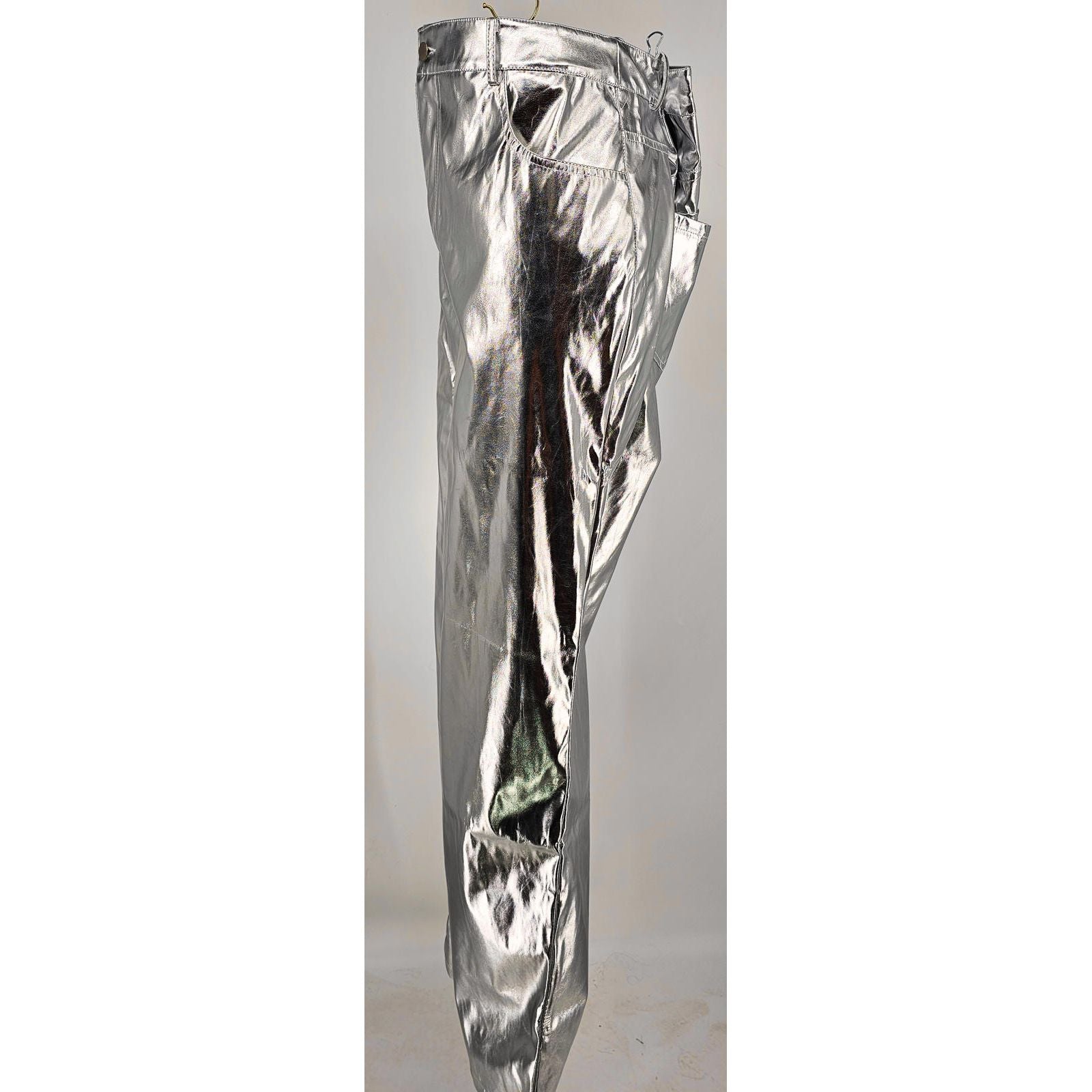 Juicy Couture Silver Metallic Faux Leather Pants - Space Age Chic!/16